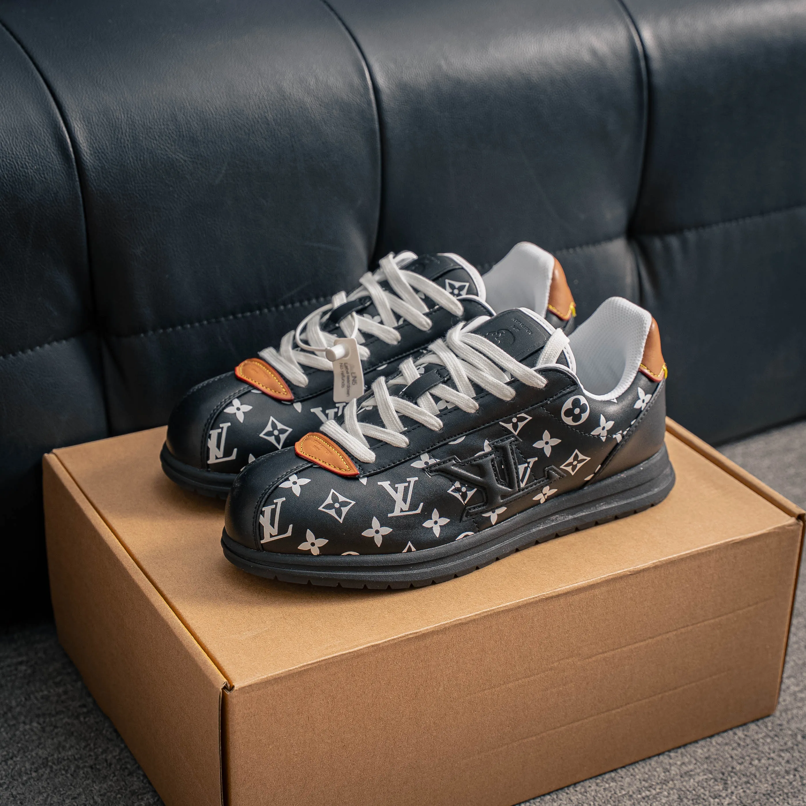 # LOUIS VUITTON x Nigo lv Buttersoft Cowhide Leather FW 25 Lace-Up Low-Top Shoes Same Style